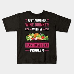 Wine Drinker Plant Based Diet Vegan Vegetarian Veganism Kids T-Shirt